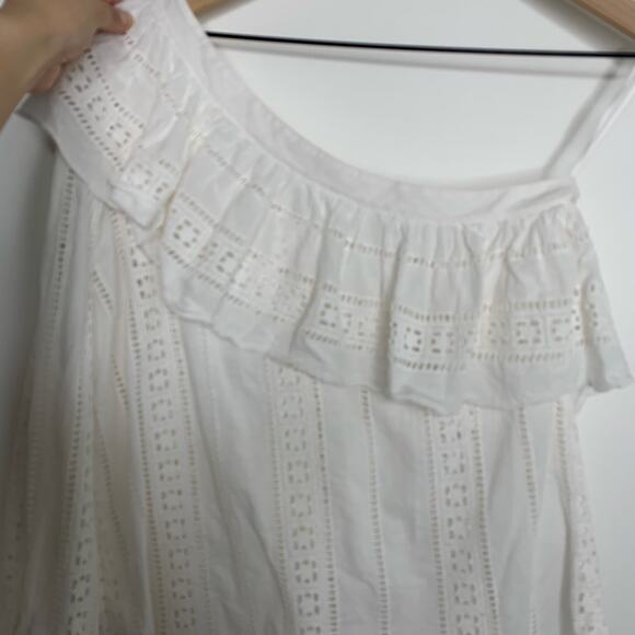 Veronica Beard Cruz Eyelet One Shoulder Top Womens Size 6 - Picture 13 of 16